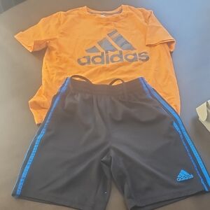 adidas Orange and Black Kids Matching Set